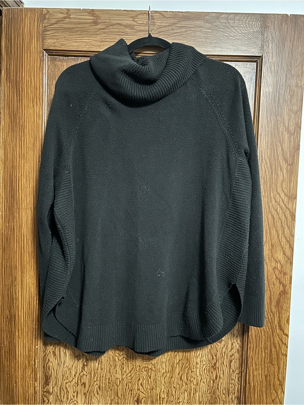 Croft & Barrow Black Rounded Hem Cowl Neck Sweater XXL